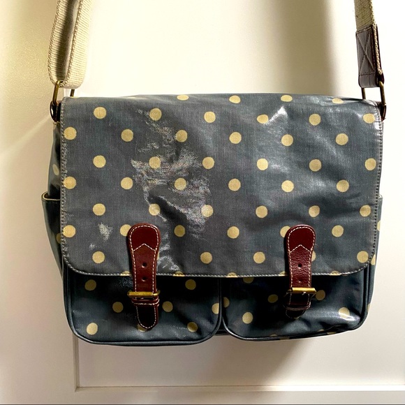Cath Kidston Bags Cath Kidston Gray Polka Dot Messenger Bag Poshmark